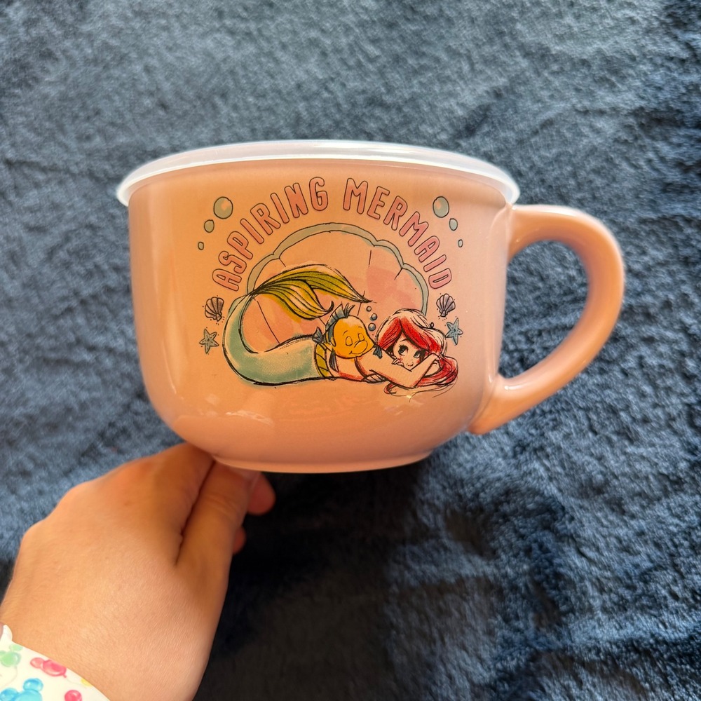 Disney The Little Mermaid Ariel Flounder Aspiring Mermaid 24oz Ceramic Mug F0266